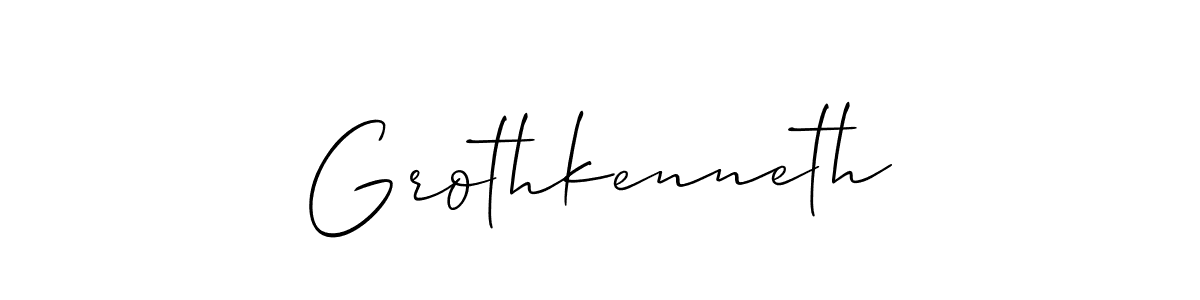 The best way (Allison_Script) to make a short signature is to pick only two or three words in your name. The name Grothkenneth include a total of six letters. For converting this name. Grothkenneth signature style 2 images and pictures png