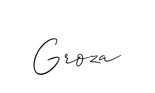 How to make Groza name signature. Use Allison_Script style for creating short signs online. This is the latest handwritten sign. Groza signature style 2 images and pictures png