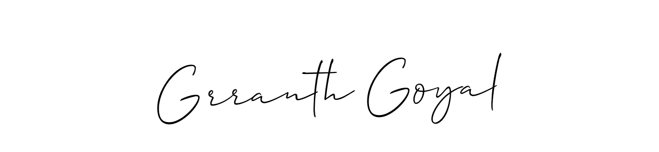 The best way (Allison_Script) to make a short signature is to pick only two or three words in your name. The name Grranth Goyal include a total of six letters. For converting this name. Grranth Goyal signature style 2 images and pictures png