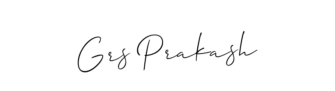 Use a signature maker to create a handwritten signature online. With this signature software, you can design (Allison_Script) your own signature for name Grs Prakash. Grs Prakash signature style 2 images and pictures png