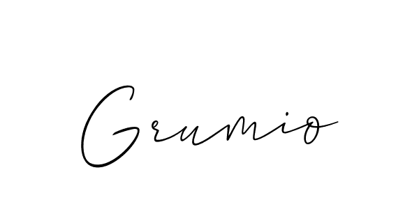 How to Draw Grumio signature style? Allison_Script is a latest design signature styles for name Grumio. Grumio signature style 2 images and pictures png