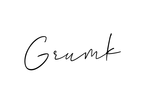 Use a signature maker to create a handwritten signature online. With this signature software, you can design (Allison_Script) your own signature for name Grumk. Grumk signature style 2 images and pictures png
