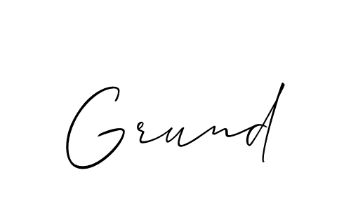 How to make Grund signature? Allison_Script is a professional autograph style. Create handwritten signature for Grund name. Grund signature style 2 images and pictures png