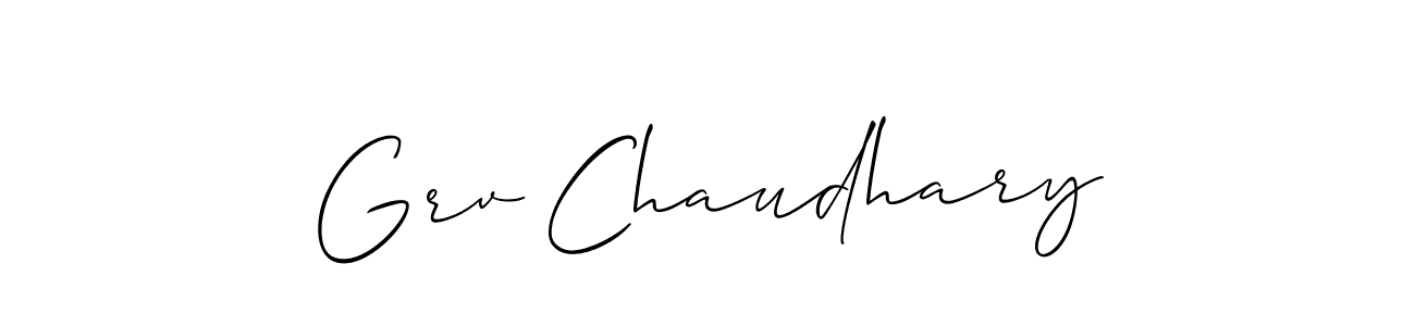 Create a beautiful signature design for name Grv Chaudhary. With this signature (Allison_Script) fonts, you can make a handwritten signature for free. Grv Chaudhary signature style 2 images and pictures png