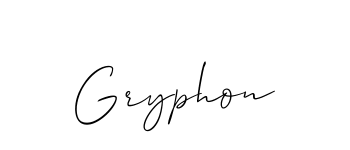 Design your own signature with our free online signature maker. With this signature software, you can create a handwritten (Allison_Script) signature for name Gryphon. Gryphon signature style 2 images and pictures png