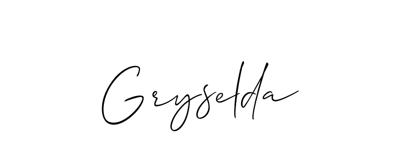 Use a signature maker to create a handwritten signature online. With this signature software, you can design (Allison_Script) your own signature for name Gryselda. Gryselda signature style 2 images and pictures png