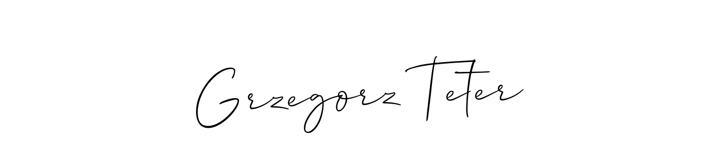 Use a signature maker to create a handwritten signature online. With this signature software, you can design (Allison_Script) your own signature for name Grzegorz Teter. Grzegorz Teter signature style 2 images and pictures png