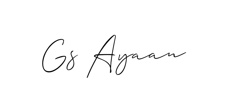How to Draw Gs Ayaan signature style? Allison_Script is a latest design signature styles for name Gs Ayaan. Gs Ayaan signature style 2 images and pictures png
