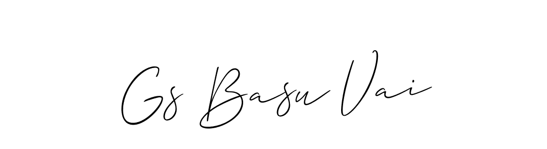 Also You can easily find your signature by using the search form. We will create Gs Basu Vai name handwritten signature images for you free of cost using Allison_Script sign style. Gs Basu Vai signature style 2 images and pictures png