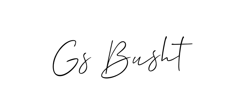 Gs Busht stylish signature style. Best Handwritten Sign (Allison_Script) for my name. Handwritten Signature Collection Ideas for my name Gs Busht. Gs Busht signature style 2 images and pictures png