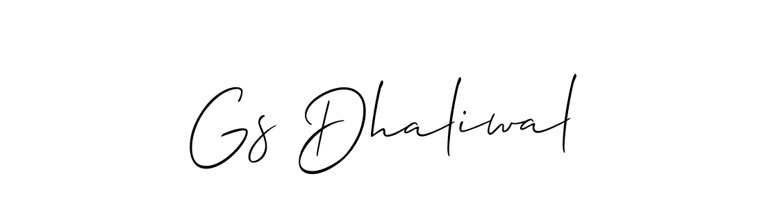 Gs Dhaliwal stylish signature style. Best Handwritten Sign (Allison_Script) for my name. Handwritten Signature Collection Ideas for my name Gs Dhaliwal. Gs Dhaliwal signature style 2 images and pictures png