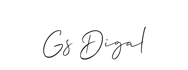 Create a beautiful signature design for name Gs Digal. With this signature (Allison_Script) fonts, you can make a handwritten signature for free. Gs Digal signature style 2 images and pictures png