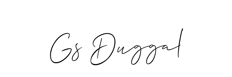 It looks lik you need a new signature style for name Gs Duggal. Design unique handwritten (Allison_Script) signature with our free signature maker in just a few clicks. Gs Duggal signature style 2 images and pictures png