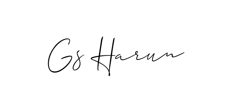 Make a short Gs Harun signature style. Manage your documents anywhere anytime using Allison_Script. Create and add eSignatures, submit forms, share and send files easily. Gs Harun signature style 2 images and pictures png