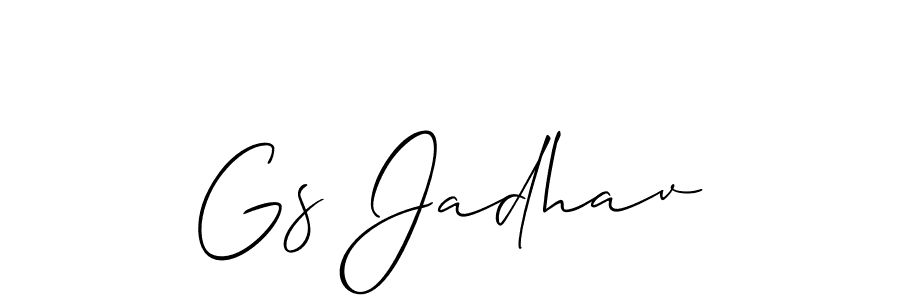 Allison_Script is a professional signature style that is perfect for those who want to add a touch of class to their signature. It is also a great choice for those who want to make their signature more unique. Get Gs Jadhav name to fancy signature for free. Gs Jadhav signature style 2 images and pictures png