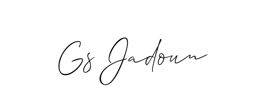 Make a beautiful signature design for name Gs Jadoun. With this signature (Allison_Script) style, you can create a handwritten signature for free. Gs Jadoun signature style 2 images and pictures png