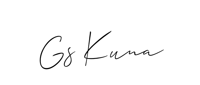 Use a signature maker to create a handwritten signature online. With this signature software, you can design (Allison_Script) your own signature for name Gs Kuna. Gs Kuna signature style 2 images and pictures png