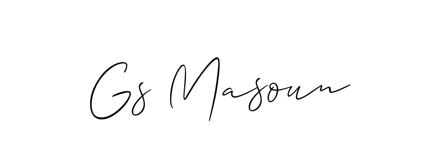 if you are searching for the best signature style for your name Gs Masoun. so please give up your signature search. here we have designed multiple signature styles  using Allison_Script. Gs Masoun signature style 2 images and pictures png