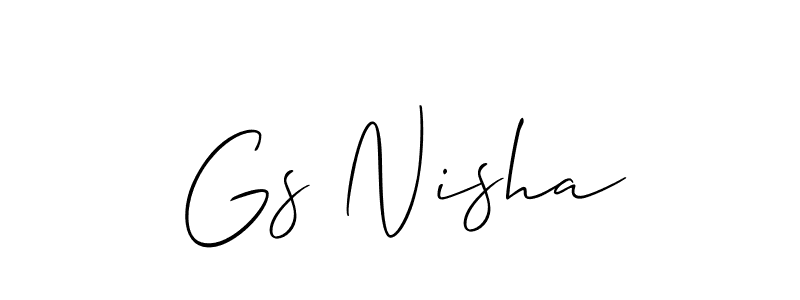 Create a beautiful signature design for name Gs Nisha. With this signature (Allison_Script) fonts, you can make a handwritten signature for free. Gs Nisha signature style 2 images and pictures png