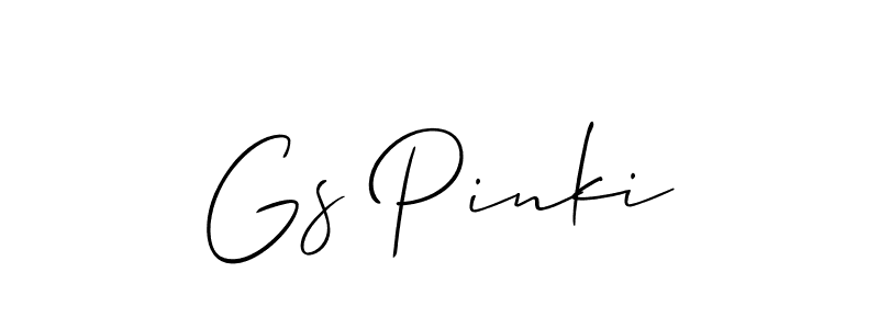 Design your own signature with our free online signature maker. With this signature software, you can create a handwritten (Allison_Script) signature for name Gs Pinki. Gs Pinki signature style 2 images and pictures png