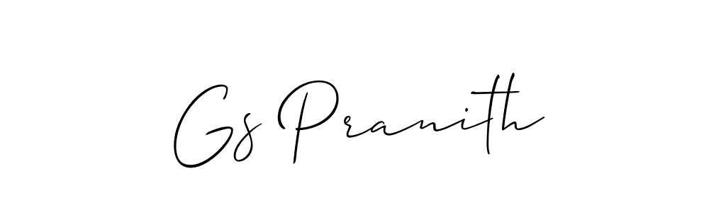 Use a signature maker to create a handwritten signature online. With this signature software, you can design (Allison_Script) your own signature for name Gs Pranith. Gs Pranith signature style 2 images and pictures png