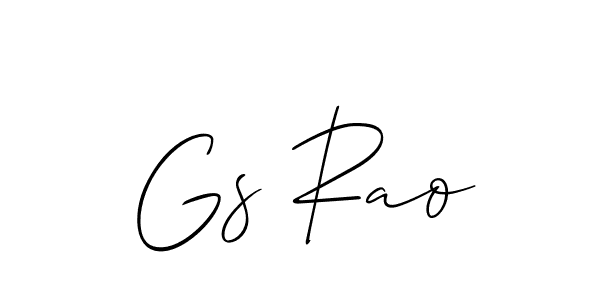 Make a beautiful signature design for name Gs Rao. With this signature (Allison_Script) style, you can create a handwritten signature for free. Gs Rao signature style 2 images and pictures png