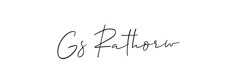 How to make Gs Rathorw name signature. Use Allison_Script style for creating short signs online. This is the latest handwritten sign. Gs Rathorw signature style 2 images and pictures png