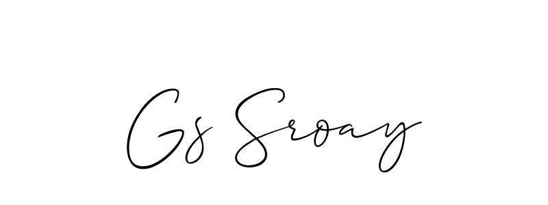 It looks lik you need a new signature style for name Gs Sroay. Design unique handwritten (Allison_Script) signature with our free signature maker in just a few clicks. Gs Sroay signature style 2 images and pictures png