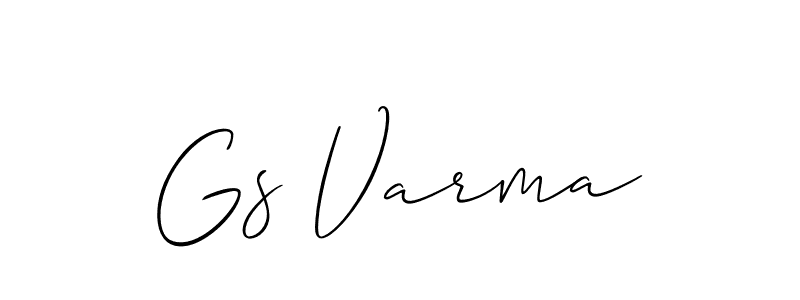 Use a signature maker to create a handwritten signature online. With this signature software, you can design (Allison_Script) your own signature for name Gs Varma. Gs Varma signature style 2 images and pictures png