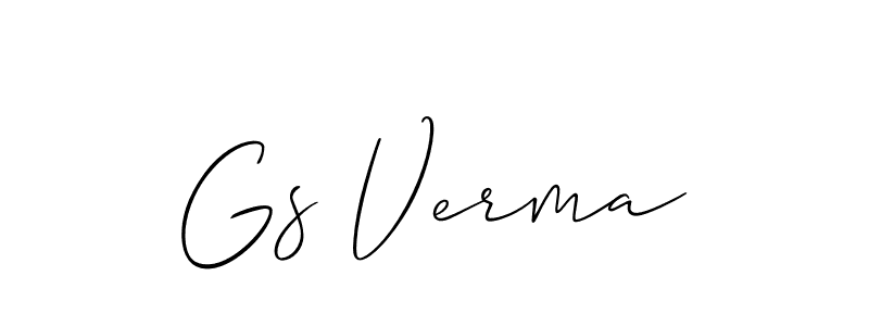 The best way (Allison_Script) to make a short signature is to pick only two or three words in your name. The name Gs Verma include a total of six letters. For converting this name. Gs Verma signature style 2 images and pictures png