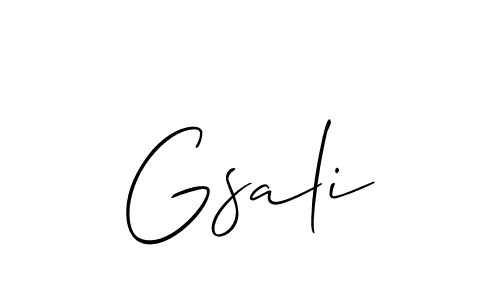 The best way (Allison_Script) to make a short signature is to pick only two or three words in your name. The name Gsali include a total of six letters. For converting this name. Gsali signature style 2 images and pictures png