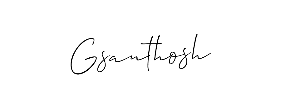 How to make Gsanthosh name signature. Use Allison_Script style for creating short signs online. This is the latest handwritten sign. Gsanthosh signature style 2 images and pictures png