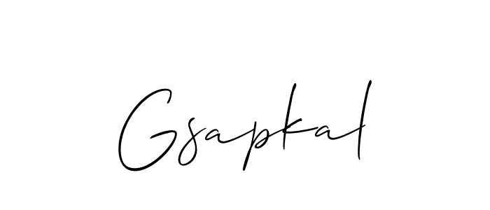 How to Draw Gsapkal signature style? Allison_Script is a latest design signature styles for name Gsapkal. Gsapkal signature style 2 images and pictures png