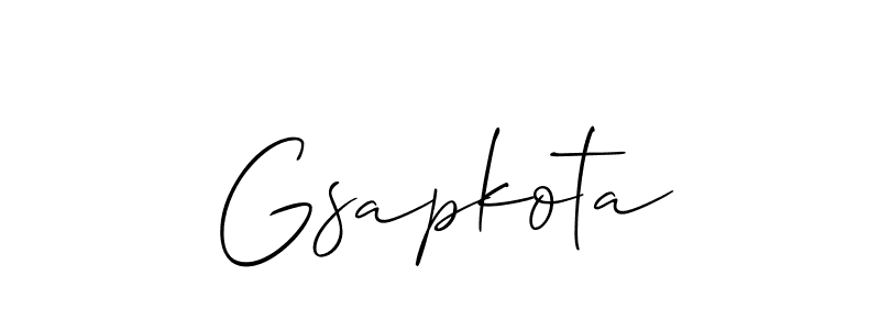 Create a beautiful signature design for name Gsapkota. With this signature (Allison_Script) fonts, you can make a handwritten signature for free. Gsapkota signature style 2 images and pictures png