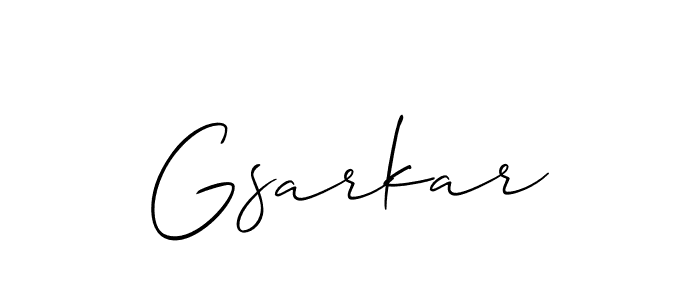 The best way (Allison_Script) to make a short signature is to pick only two or three words in your name. The name Gsarkar include a total of six letters. For converting this name. Gsarkar signature style 2 images and pictures png