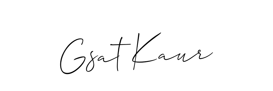 How to make Gsat Kaur name signature. Use Allison_Script style for creating short signs online. This is the latest handwritten sign. Gsat Kaur signature style 2 images and pictures png