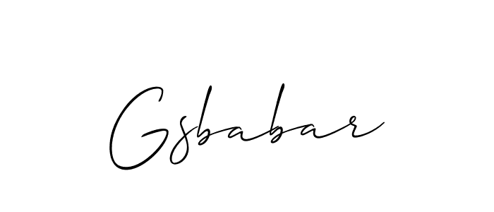 Use a signature maker to create a handwritten signature online. With this signature software, you can design (Allison_Script) your own signature for name Gsbabar. Gsbabar signature style 2 images and pictures png