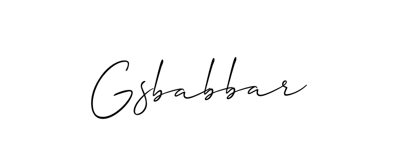 The best way (Allison_Script) to make a short signature is to pick only two or three words in your name. The name Gsbabbar include a total of six letters. For converting this name. Gsbabbar signature style 2 images and pictures png