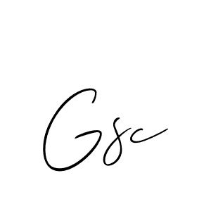 Create a beautiful signature design for name Gsc. With this signature (Allison_Script) fonts, you can make a handwritten signature for free. Gsc signature style 2 images and pictures png