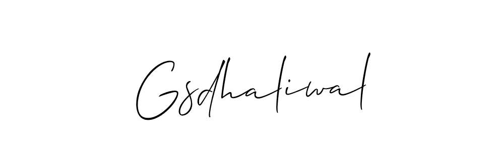Design your own signature with our free online signature maker. With this signature software, you can create a handwritten (Allison_Script) signature for name Gsdhaliwal. Gsdhaliwal signature style 2 images and pictures png