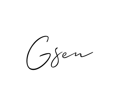 Also You can easily find your signature by using the search form. We will create Gsen name handwritten signature images for you free of cost using Allison_Script sign style. Gsen signature style 2 images and pictures png