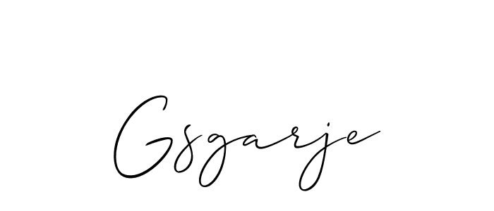Allison_Script is a professional signature style that is perfect for those who want to add a touch of class to their signature. It is also a great choice for those who want to make their signature more unique. Get Gsgarje name to fancy signature for free. Gsgarje signature style 2 images and pictures png