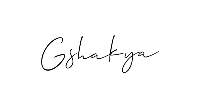 Use a signature maker to create a handwritten signature online. With this signature software, you can design (Allison_Script) your own signature for name Gshakya. Gshakya signature style 2 images and pictures png