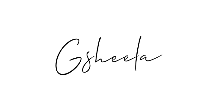Allison_Script is a professional signature style that is perfect for those who want to add a touch of class to their signature. It is also a great choice for those who want to make their signature more unique. Get Gsheela name to fancy signature for free. Gsheela signature style 2 images and pictures png