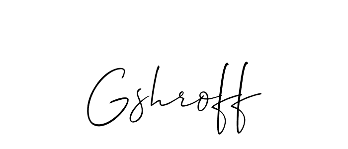 Gshroff stylish signature style. Best Handwritten Sign (Allison_Script) for my name. Handwritten Signature Collection Ideas for my name Gshroff. Gshroff signature style 2 images and pictures png