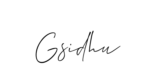 Use a signature maker to create a handwritten signature online. With this signature software, you can design (Allison_Script) your own signature for name Gsidhu. Gsidhu signature style 2 images and pictures png