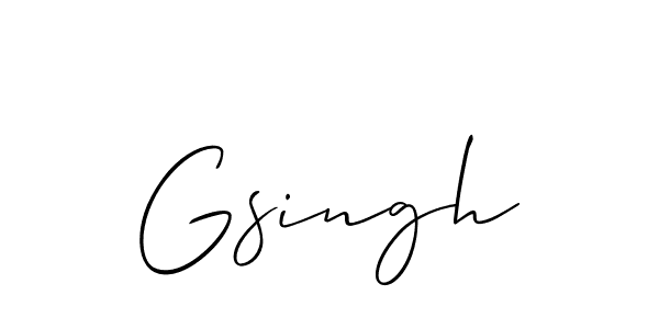 Create a beautiful signature design for name Gsingh. With this signature (Allison_Script) fonts, you can make a handwritten signature for free. Gsingh signature style 2 images and pictures png