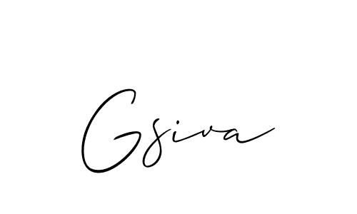 Design your own signature with our free online signature maker. With this signature software, you can create a handwritten (Allison_Script) signature for name Gsiva. Gsiva signature style 2 images and pictures png