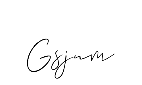 Make a beautiful signature design for name Gsjnm. With this signature (Allison_Script) style, you can create a handwritten signature for free. Gsjnm signature style 2 images and pictures png