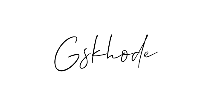 Allison_Script is a professional signature style that is perfect for those who want to add a touch of class to their signature. It is also a great choice for those who want to make their signature more unique. Get Gskhode name to fancy signature for free. Gskhode signature style 2 images and pictures png